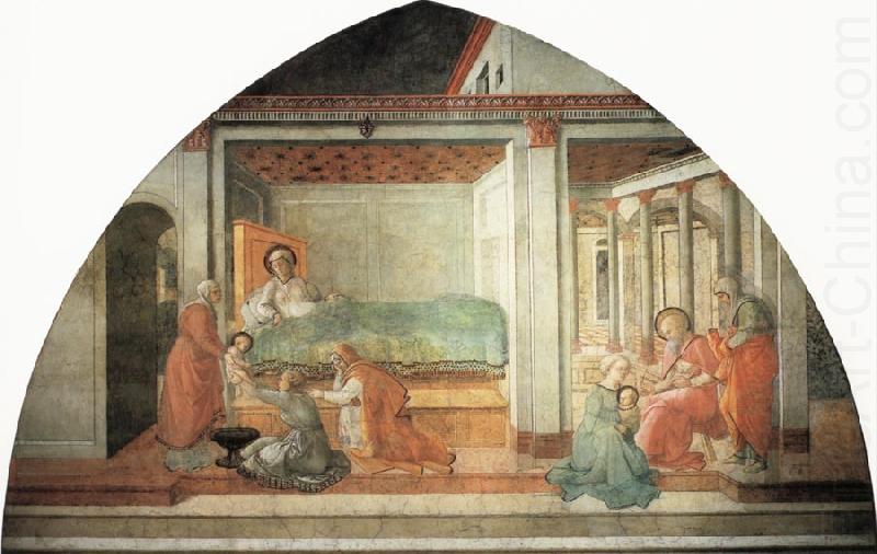 The Birth and Naming of  St John the Baptist, Fra Filippo Lippi